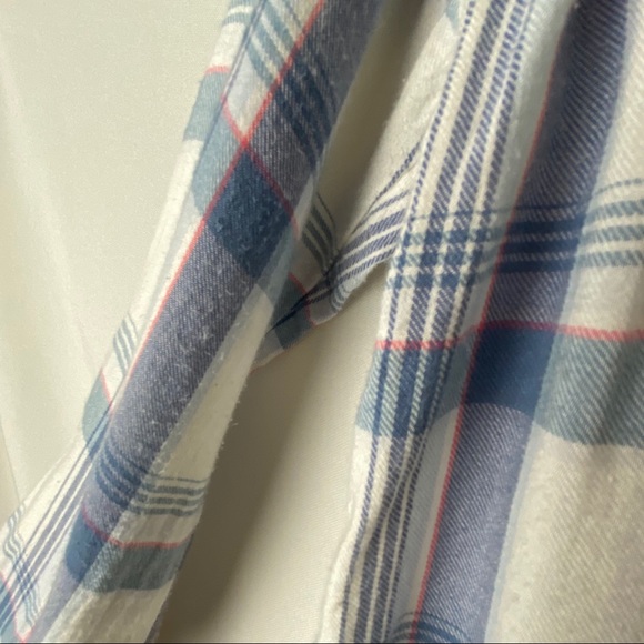 Old Navy Girls White/Blue Tunic Style Plaid Shirt - Picture 5 of 12